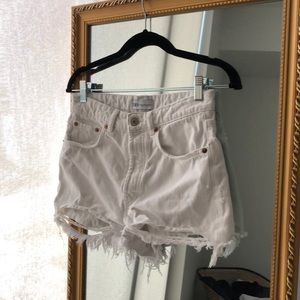 Zara white jean shorts